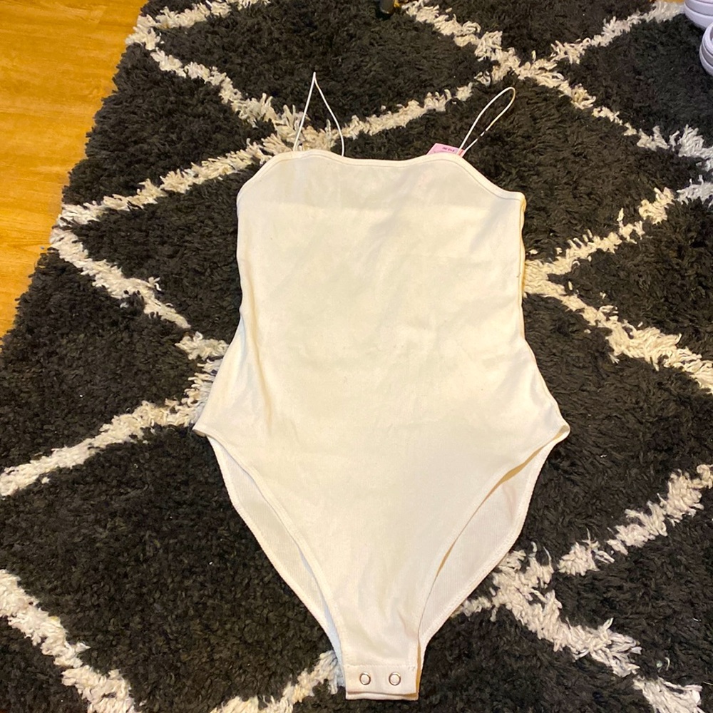 White Body Suit w/ Spaghetti Straps